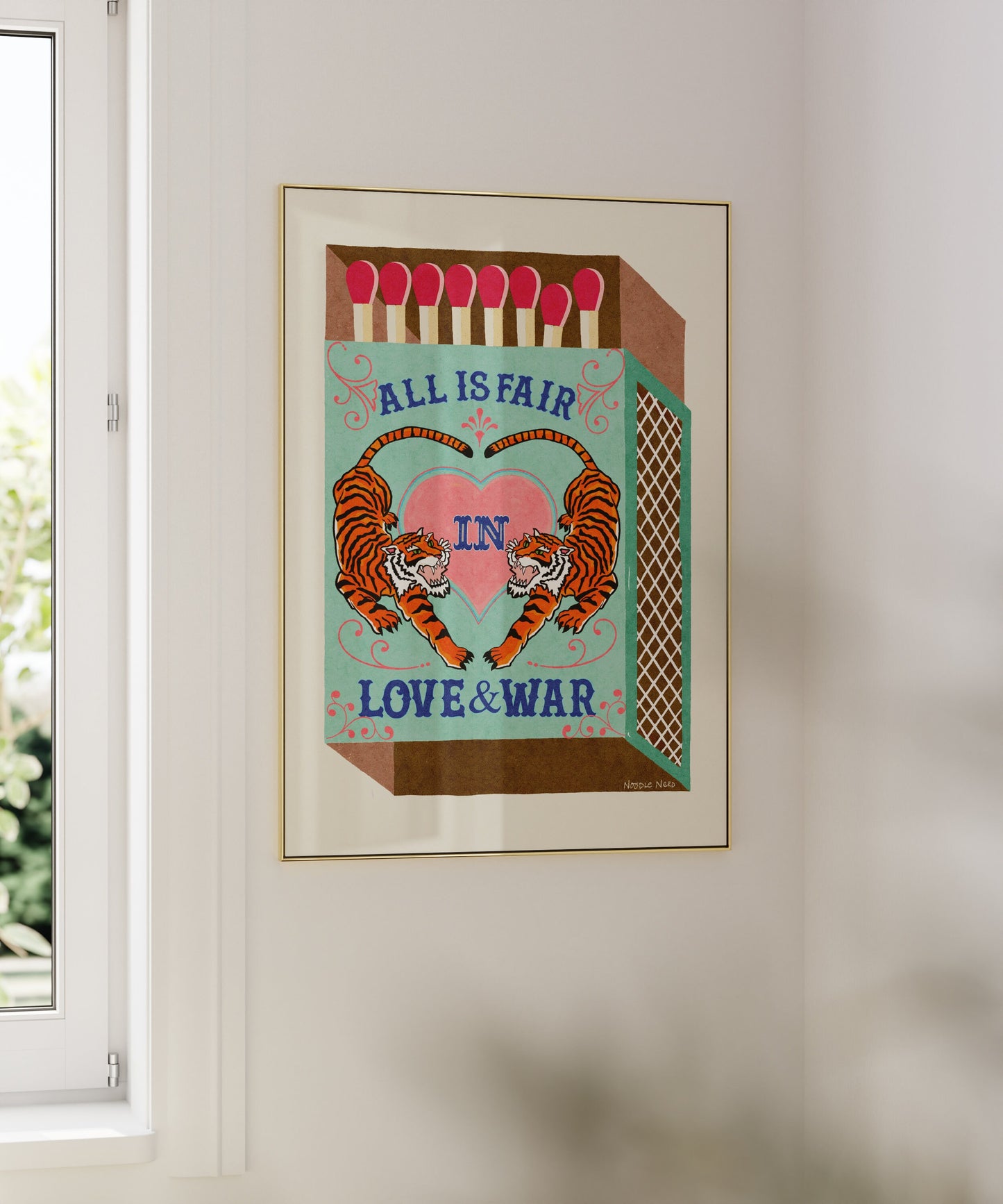 Wall Art Quotes With Tiger |  All Is Fair In Love And War | Milk Chocolate | Matchbox Art