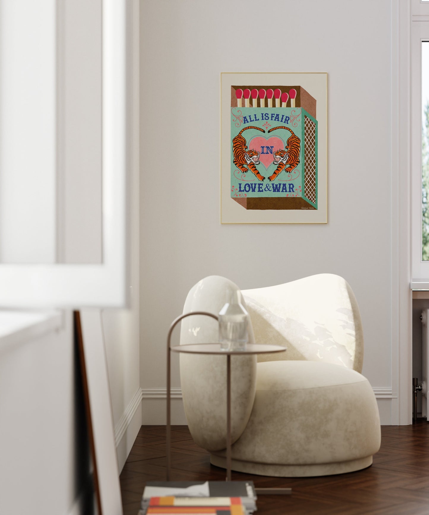 Wall Art Quotes With Tiger |  All Is Fair In Love And War | Milk Chocolate | Matchbox Art